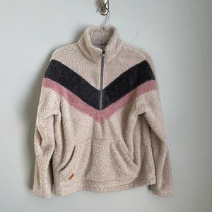 Simply Southern Beige Pink Half Zip Plush Pullover Jacket